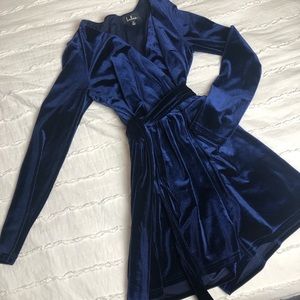 Blue velvet romper